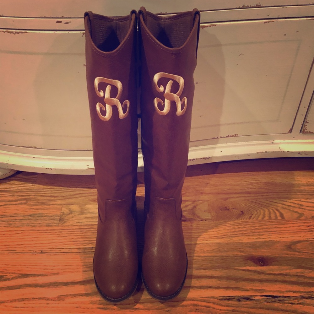 Marley Lilly Single Letter Monogrammed Boots